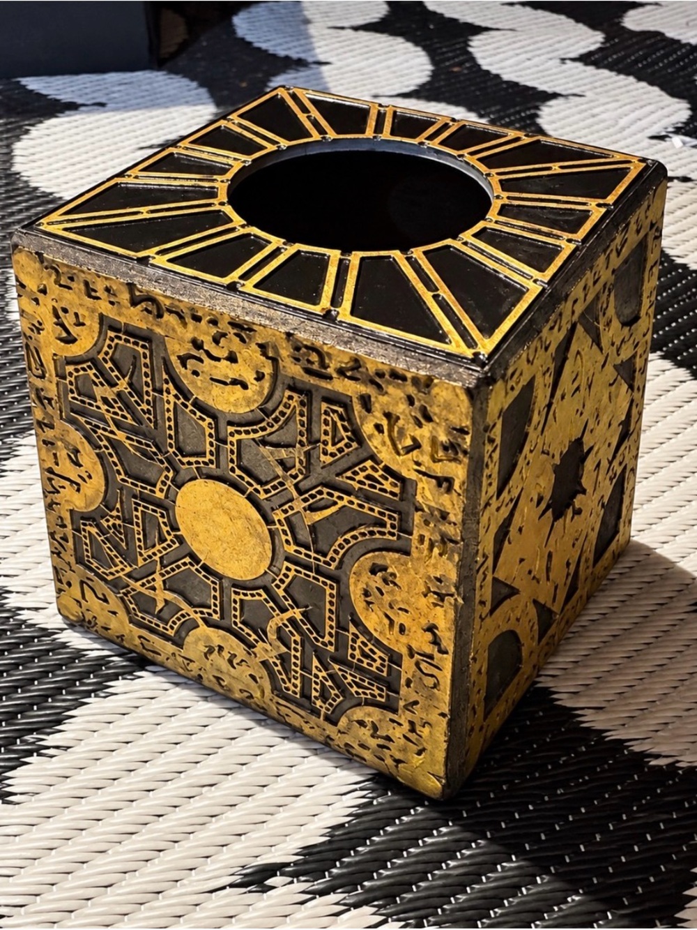 Gold and Black Decorative Tissue Box Cover - Brand